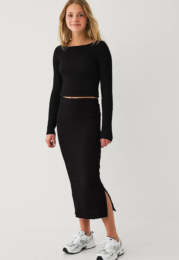Ellos Collection - Stickad kjol - Svart