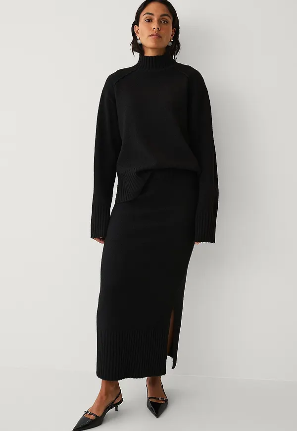 Ellos Collection - Stickad kjol - Svart