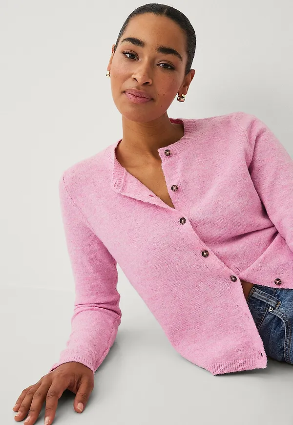 Ellos Collection - Stickad kofta - Rosa