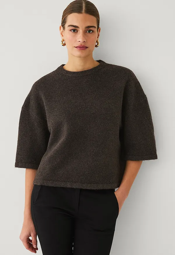 Ellos Collection - Stickad topp - Brun