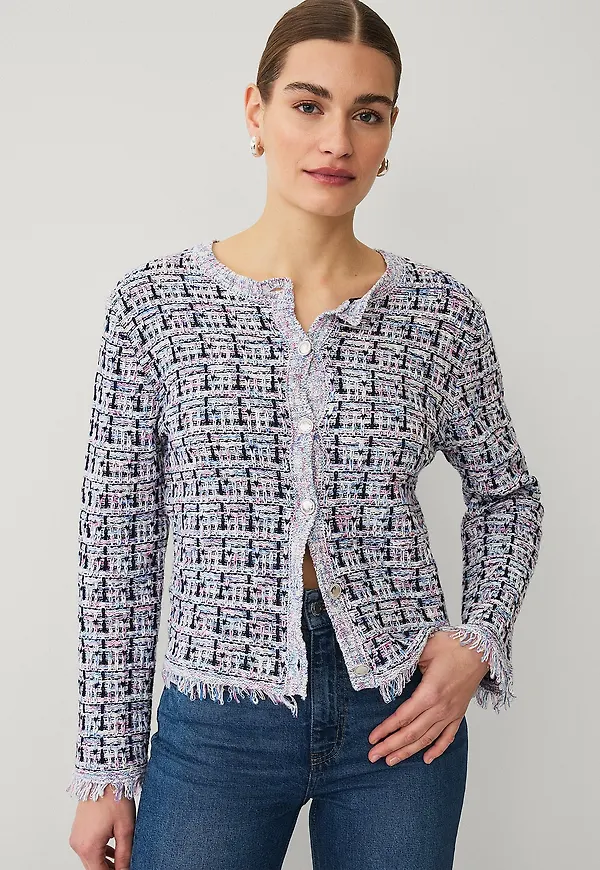 Ellos Collection - Strukturstickad cardigan - Blå