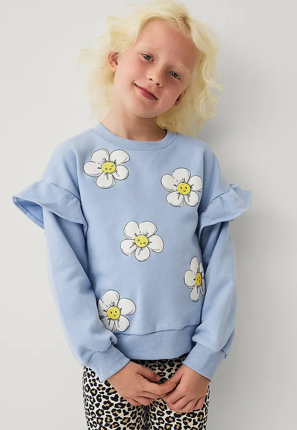 Ellos Collection - Sweatshirt med volanger - Blå