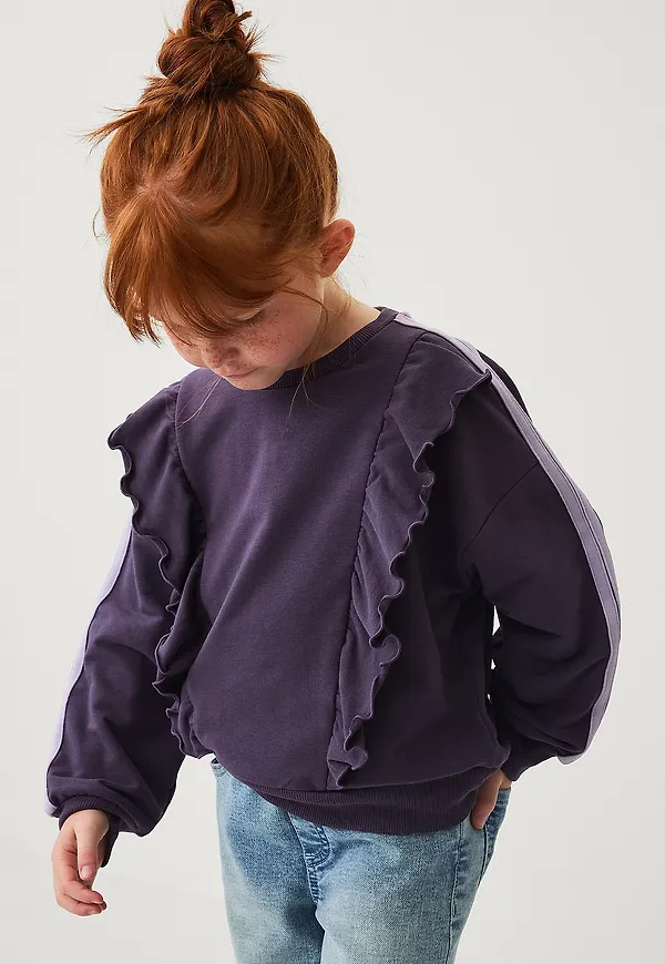 Ellos Collection - Sweatshirt med volanger - Lila