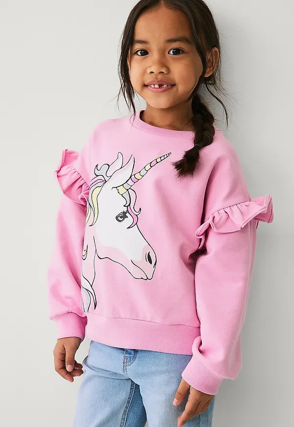 Ellos Collection - Sweatshirt med volanger - Rosa