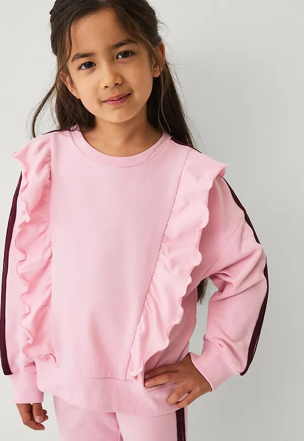 Ellos Collection - Sweatshirt med volanger - Rosa