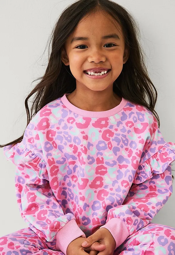 Ellos Collection - Sweatshirt med volanger - Rosa