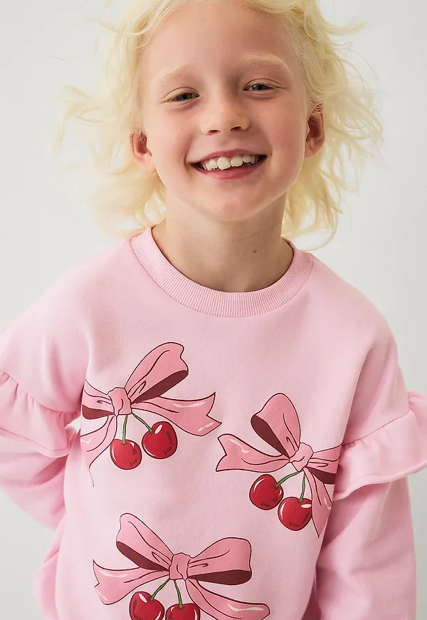 Ellos Collection - Sweatshirt med volanger - Rosa