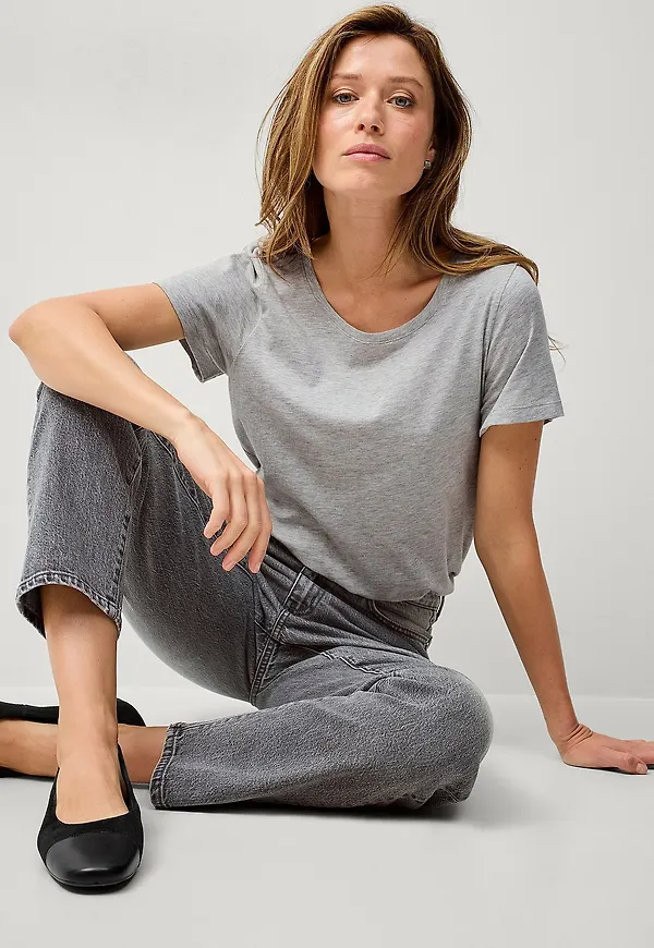 Ellos Collection - T-shirt Crew Neck - Grå