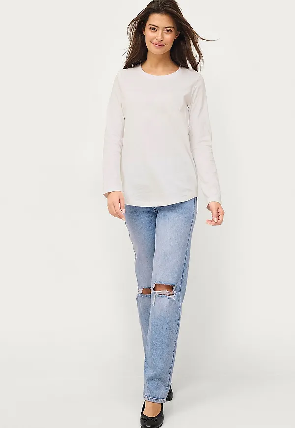 Ellos Collection - Topp i mjuk bomullsslub - Vit