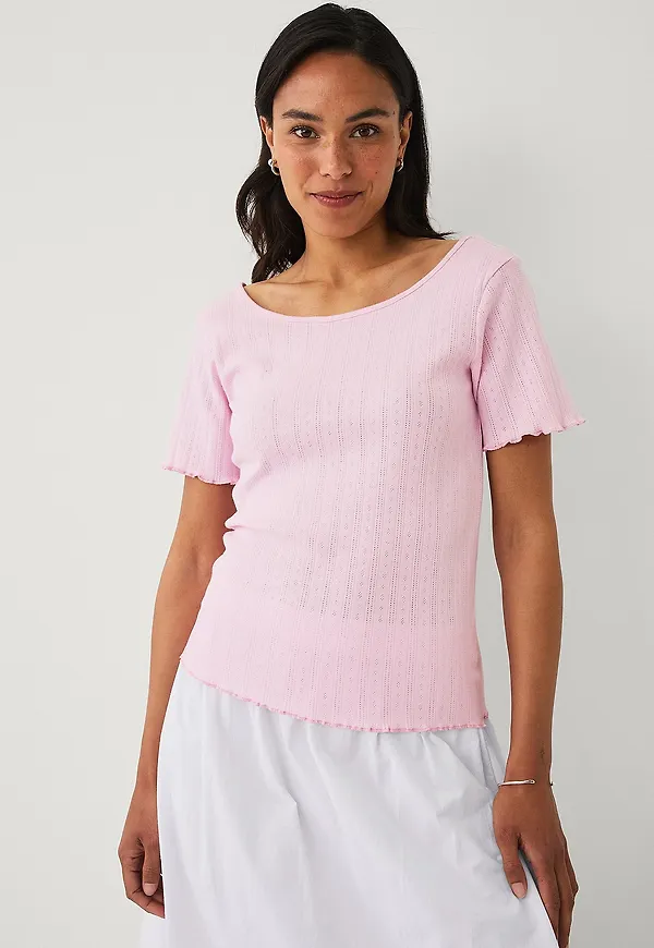 Ellos Collection - Topp i pointelle - Rosa