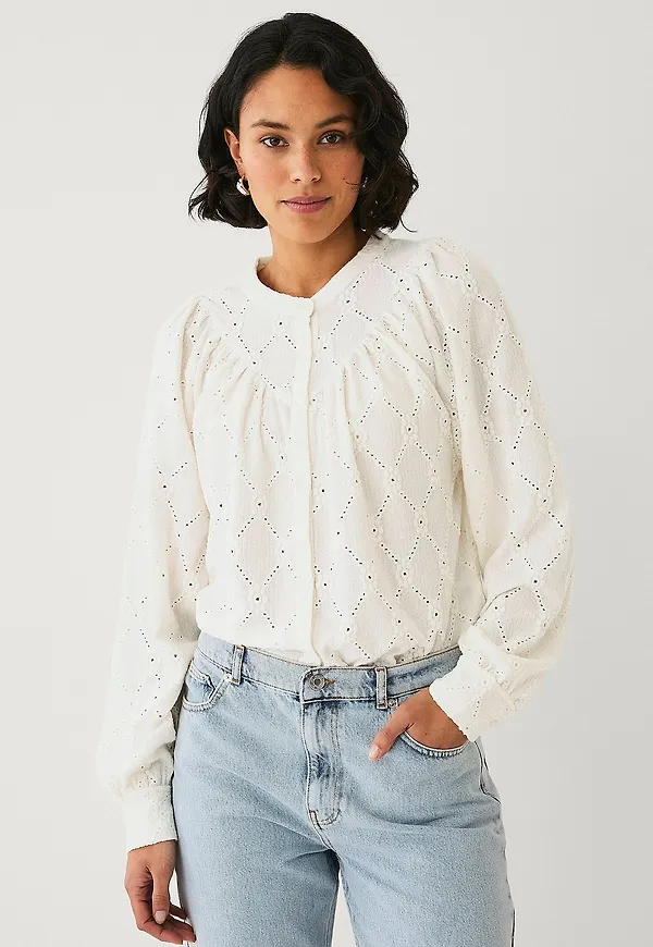 Ellos Collection - Topp Med Blommönster - Vit