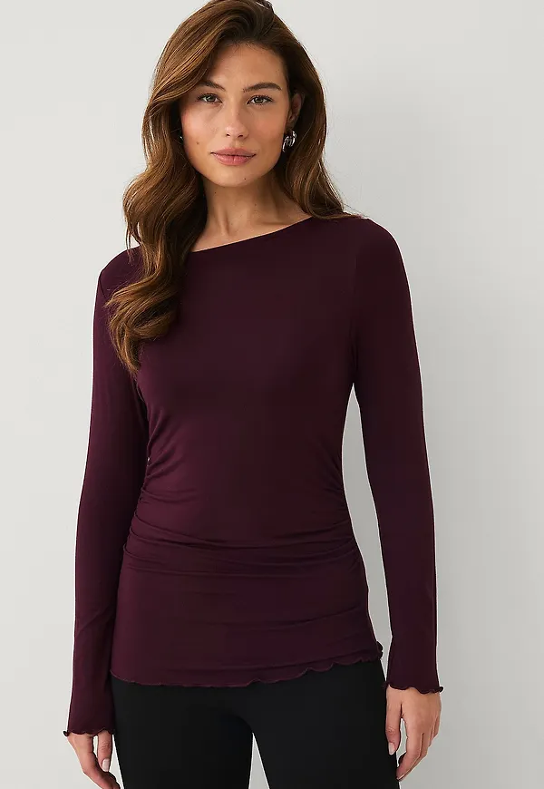 Ellos Collection - Topp med drapering - Brun