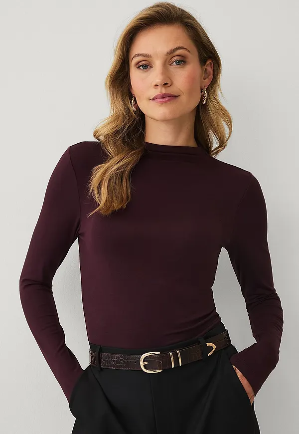 Ellos Collection - Topp med hög hals - Brun