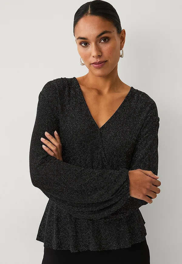 Ellos Collection - Topp med peplumdesign - Svart
