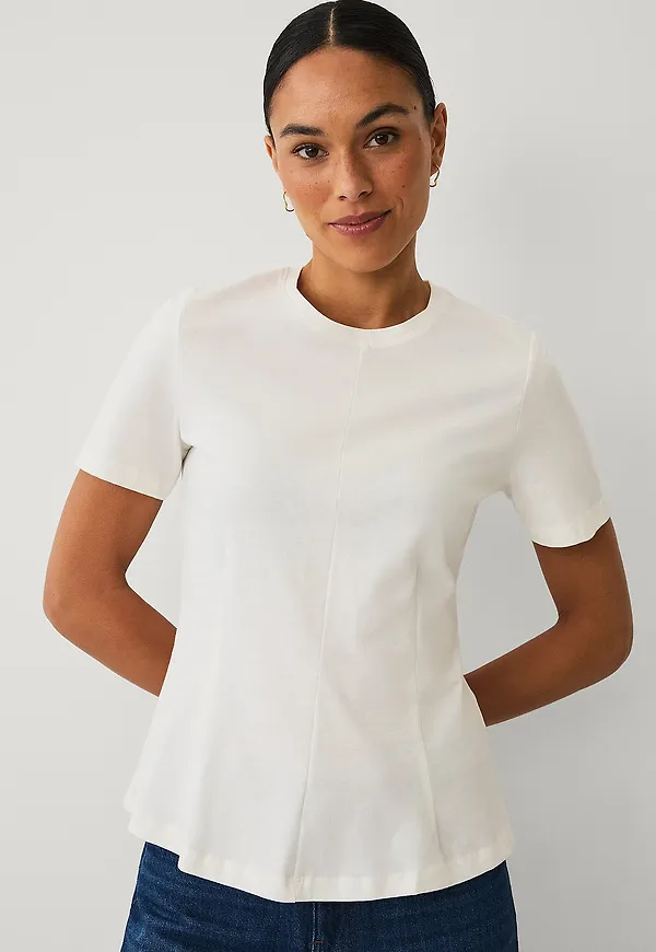 Ellos Collection - Topp med peplumdesign - Vit