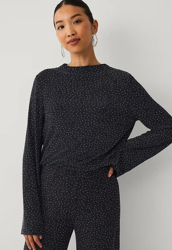 Ellos Collection - Topp med strasstenar - Svart