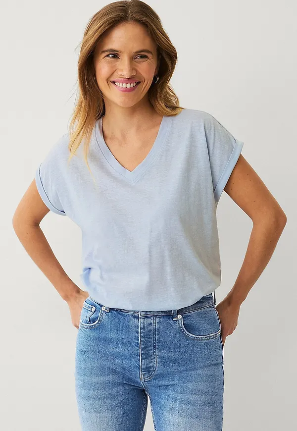 Ellos Collection - Topp med v-hals - Blå