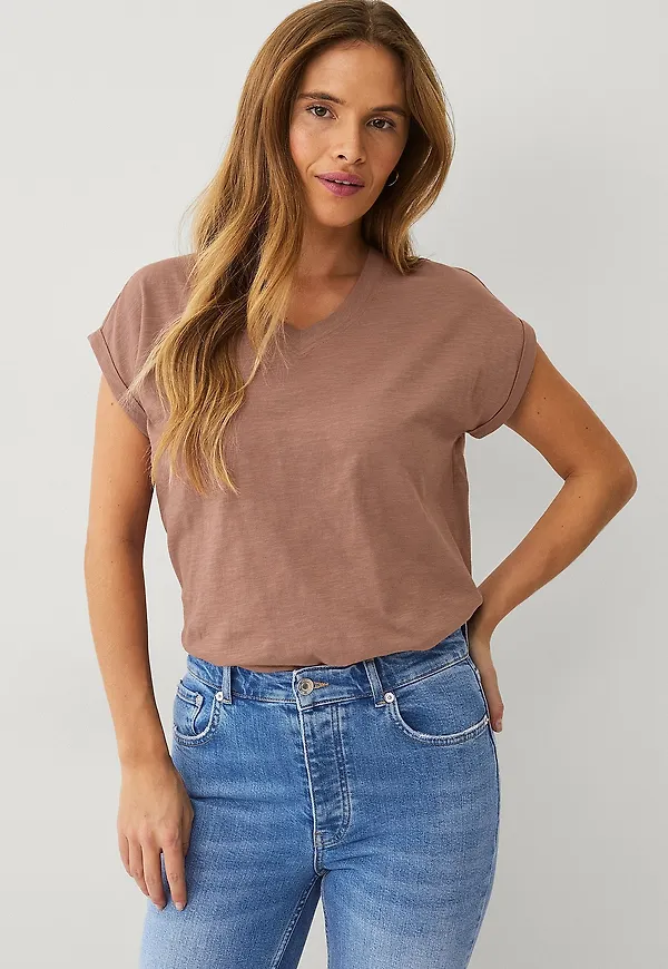 Ellos Collection - Topp med v-hals - Brun