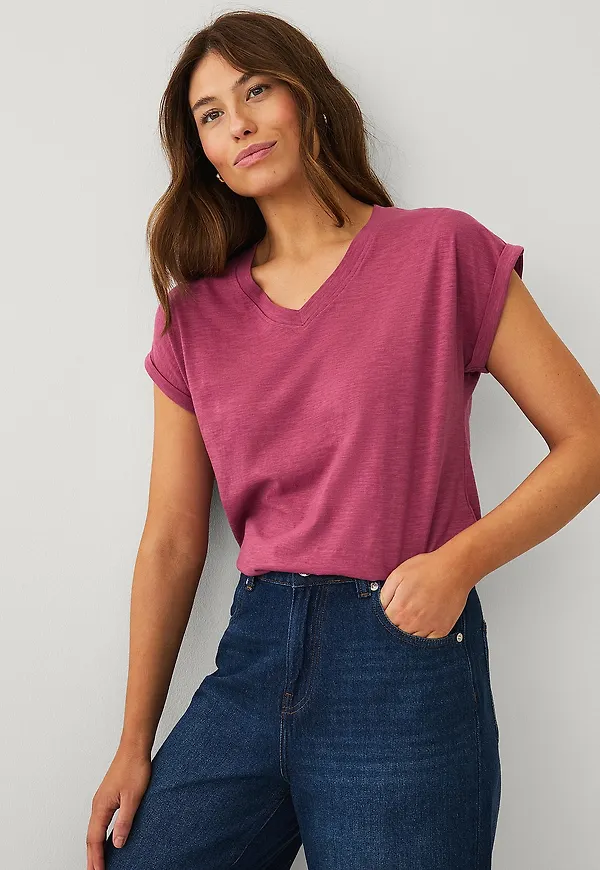 Ellos Collection - Topp med v-hals - Rosa