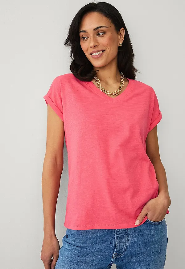 Ellos Collection - Topp med v-hals - Rosa