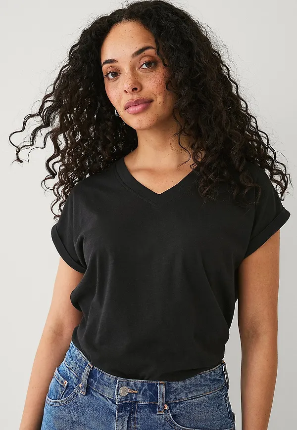 Ellos Collection - Topp med v-hals - Svart