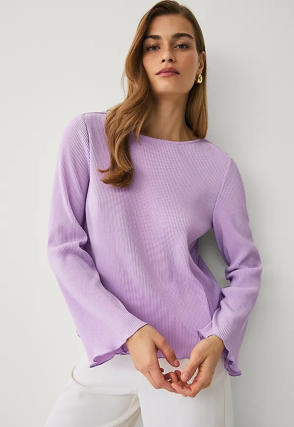 Ellos Collection - Trikåblus med veck - Rosa