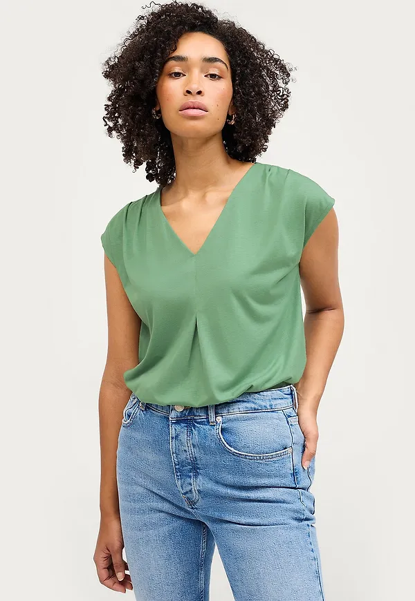 Ellos Collection - Topp med veckade detaljer - Grön