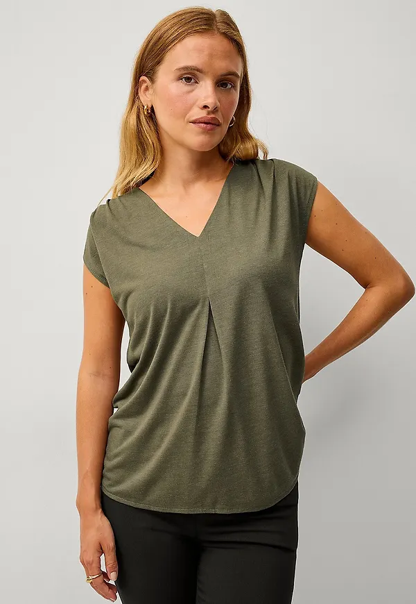 Ellos Collection - Topp med veckade detaljer - Grön