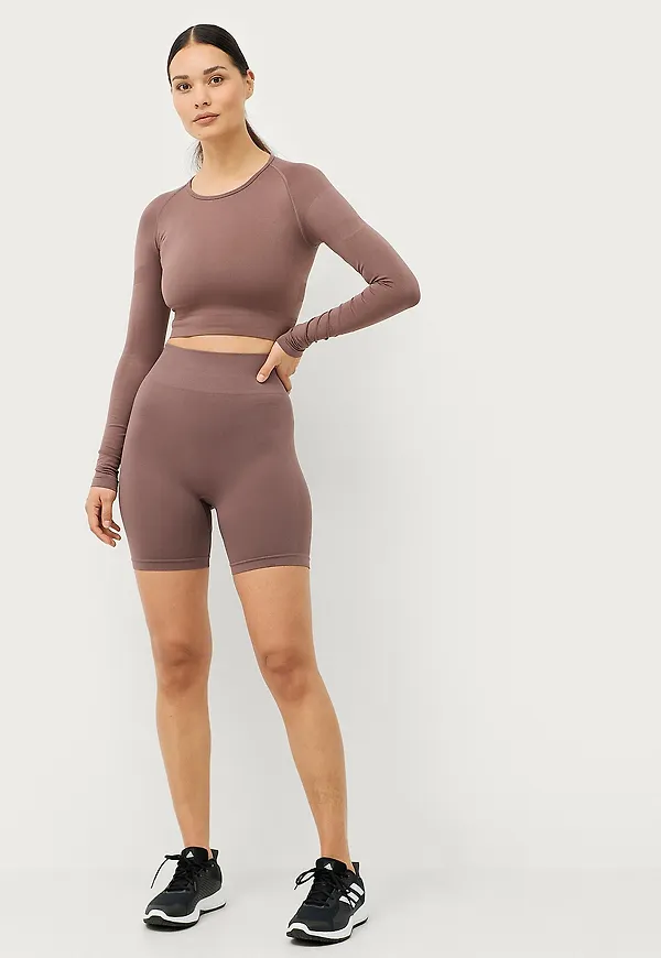 Ellos Collection - Träningstights Seamless Biker Tights - Brun