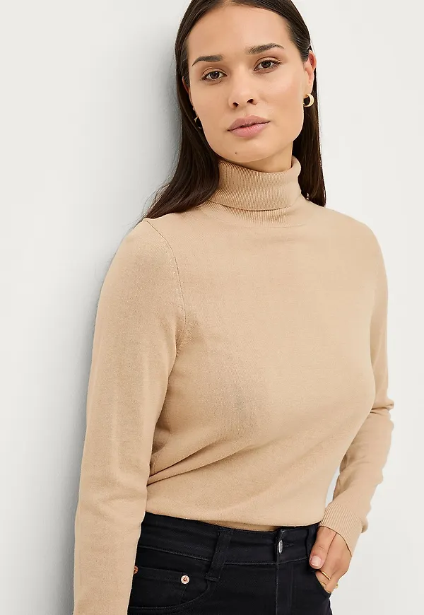 Ellos Collection - Tröja Clara Rollerneck - Beige