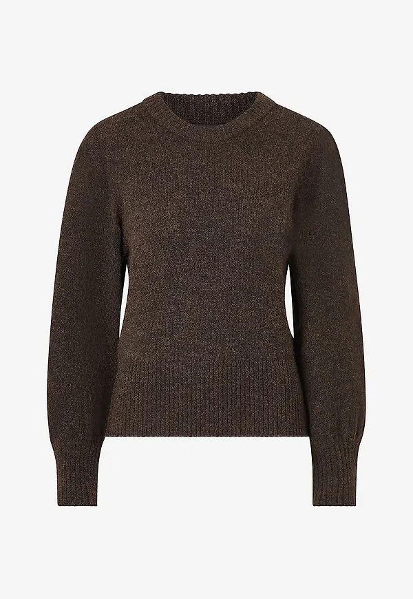 Ellos Collection - Tröja med puffärmar - Brun