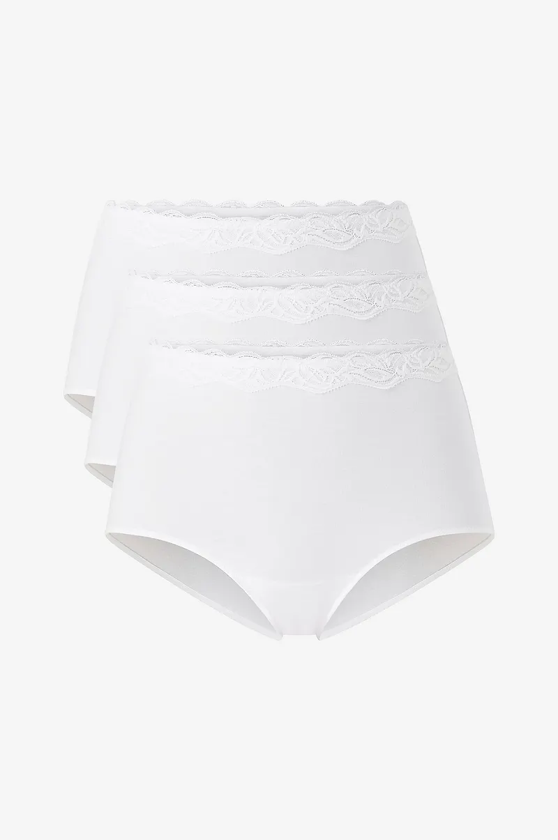 Ellos Collection - Trosor med hög midja 3-pack - Vit