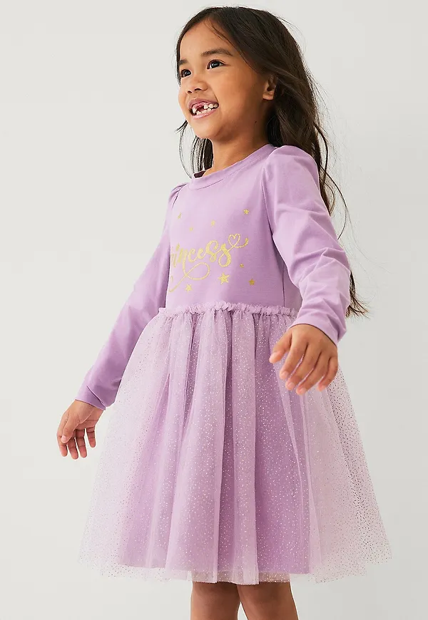 Ellos Collection - Tyllklänning i jersey - Lila