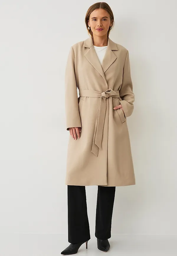 Ellos Collection - Vårkappa med bälte - Beige