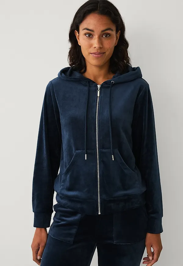Ellos Collection - Velourhoodie - Blå