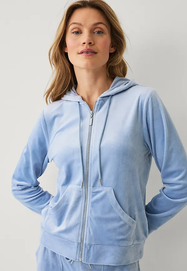 Ellos Collection - Velourhoodie - Blå