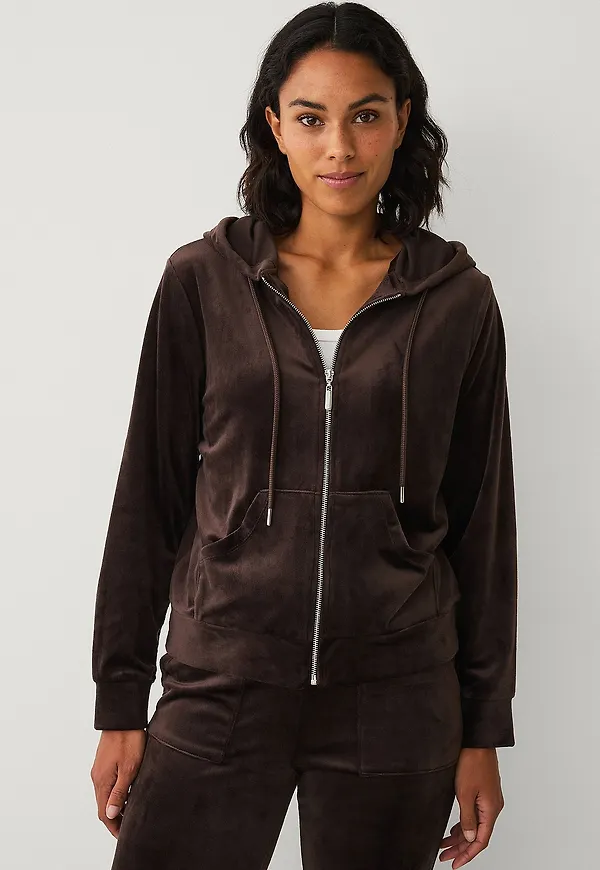 Ellos Collection - Velourhoodie - Brun