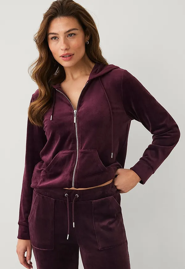 Ellos Collection - Velourhoodie - Röd