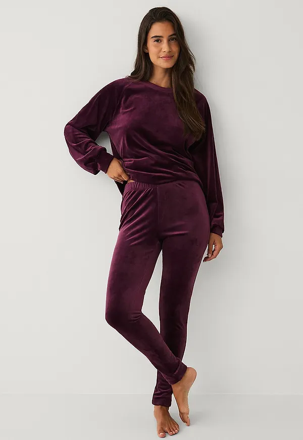 Ellos Collection - Velourleggings - Röd