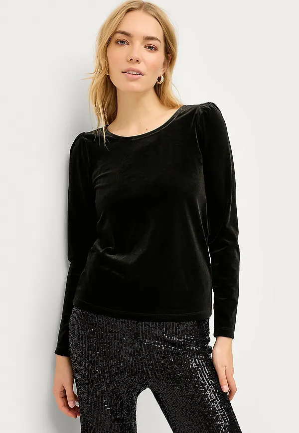 Ellos Collection - Velourtopp Helen - Svart