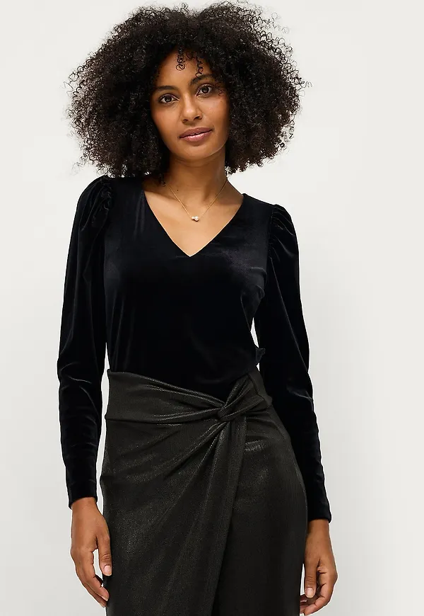 Ellos Collection - Velourtopp Top Angela - Svart