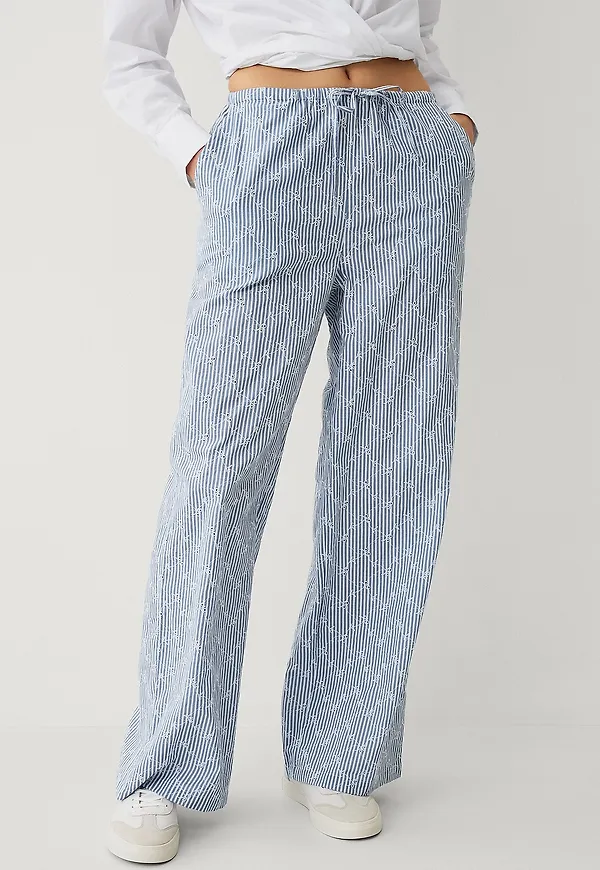 Ellos Collection - Vida byxor med broderie anglaise - Blå