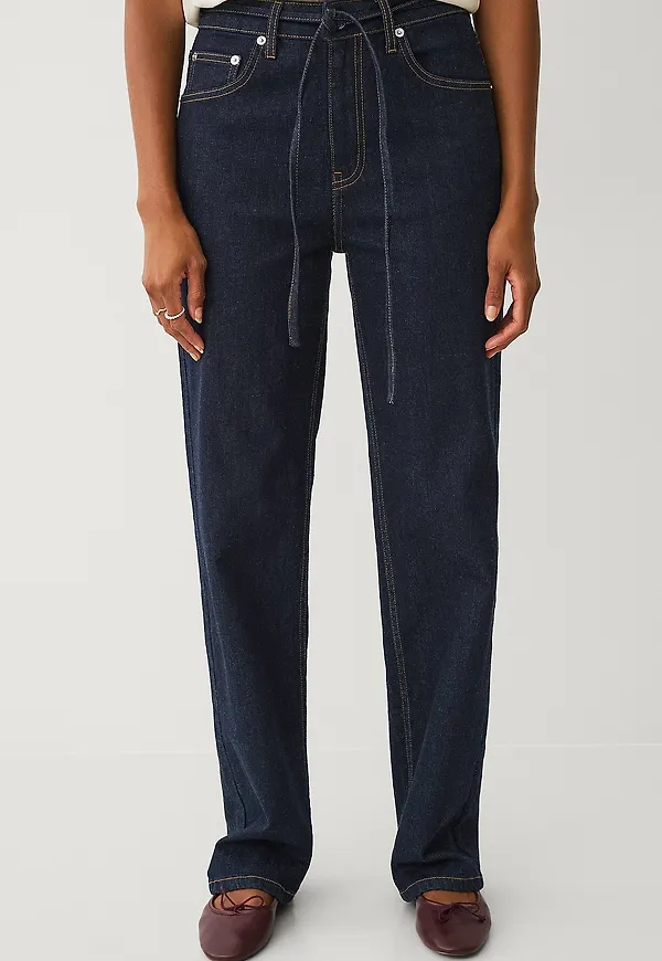 Ellos Collection - Vida jeans med knytskärp - Blå