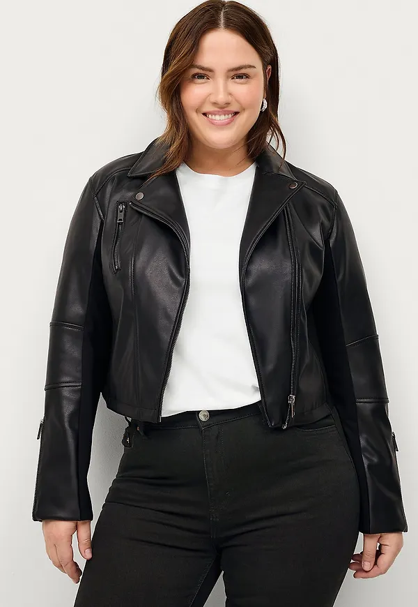 Ellos Plus collection - Bikerjacka Ronja - Svart