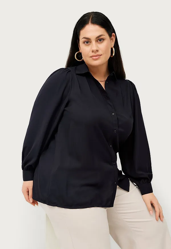 Ellos Plus collection - Blus med ballongärmar - Svart