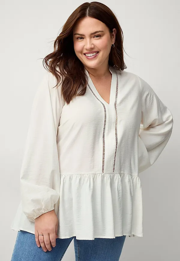 Ellos Plus collection - Blus Ella - Vit