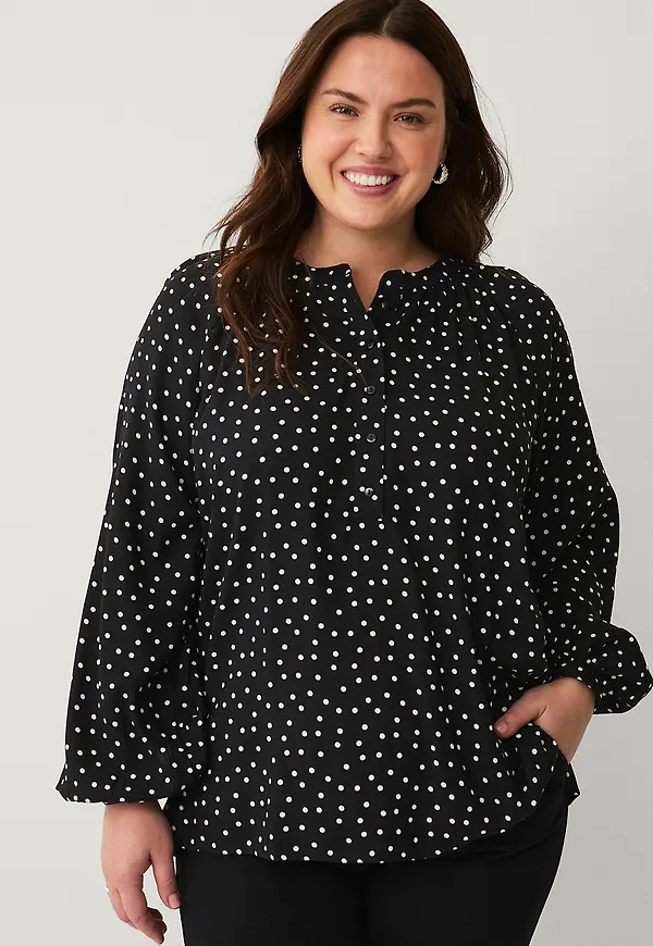 Ellos Plus collection - Blus med ballongärm - Svart