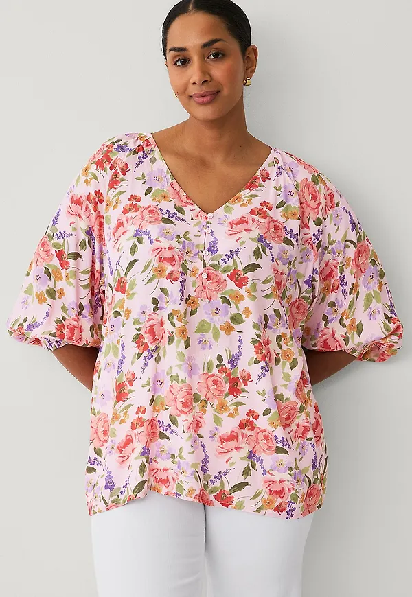 Ellos Plus collection - Blus med ballongärmar - Rosa