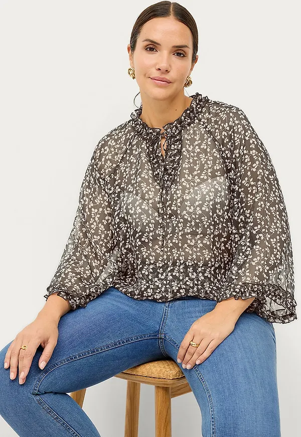 Ellos Plus collection - Blus Nicolina - Svart