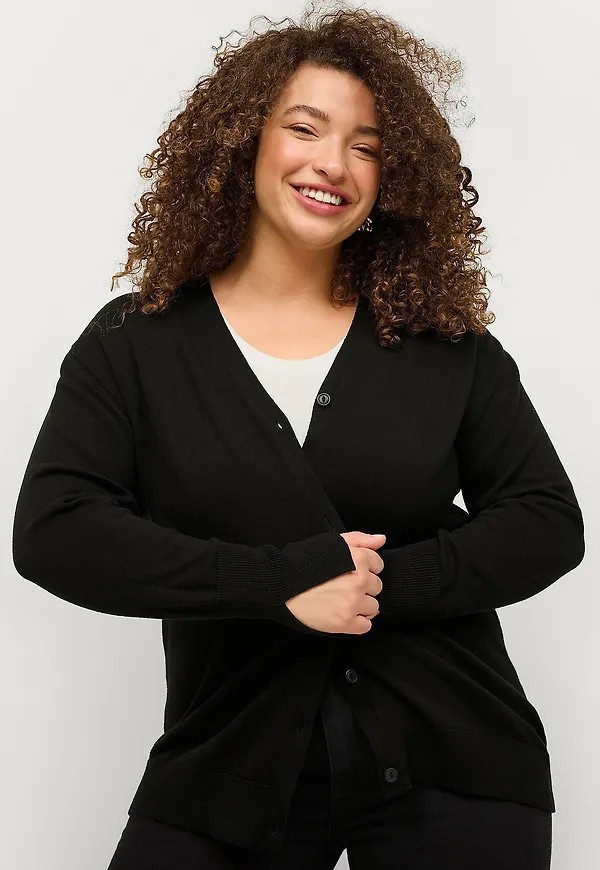 Ellos Plus collection - Cardigan i bomullsmix - Svart
